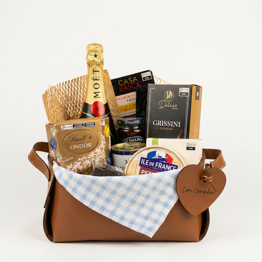 Cesta Gourmet Premium com Champagne Moët & Chandon em Florianópolis